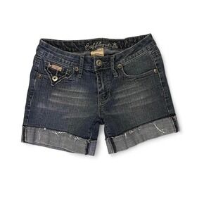 Y2K Low Rise Bubblegum Denim Cuffed Shorts